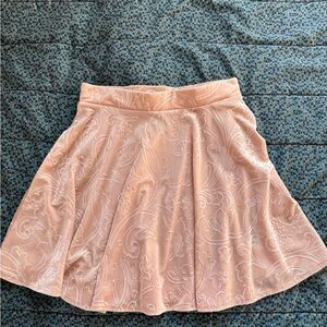 Peach Velvet Circle Skirt